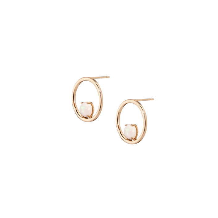 Opal Hoops Yellow Gold Vermeil 14K Yellow Gold 18K Yellow Gold First Single | Pair