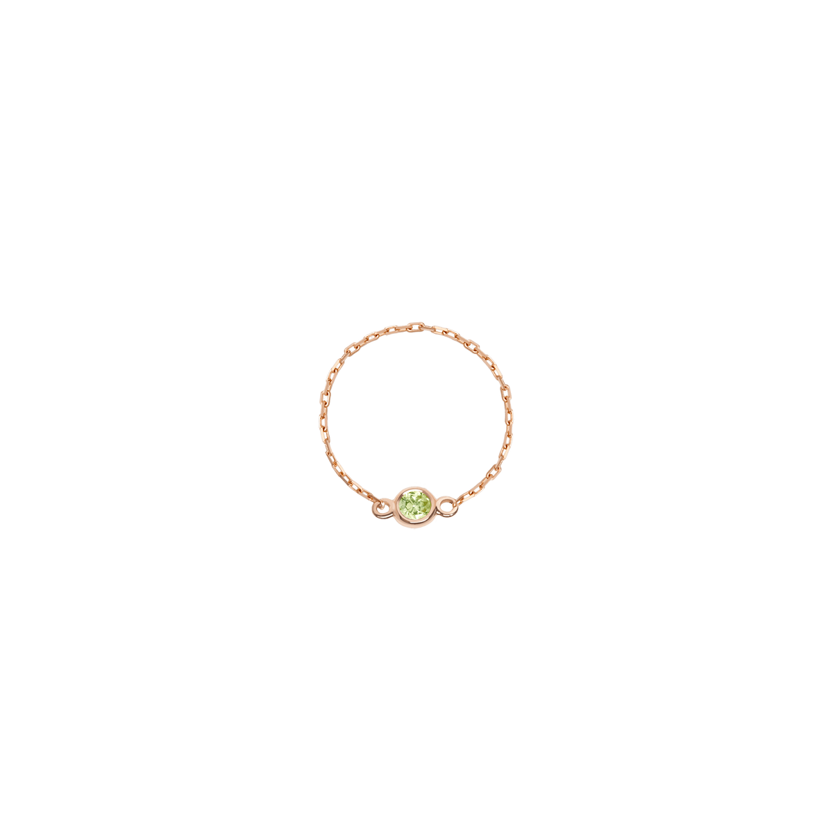 Birthstone Bezel Ring Rose Gold 14K 18K Peridot - Aug