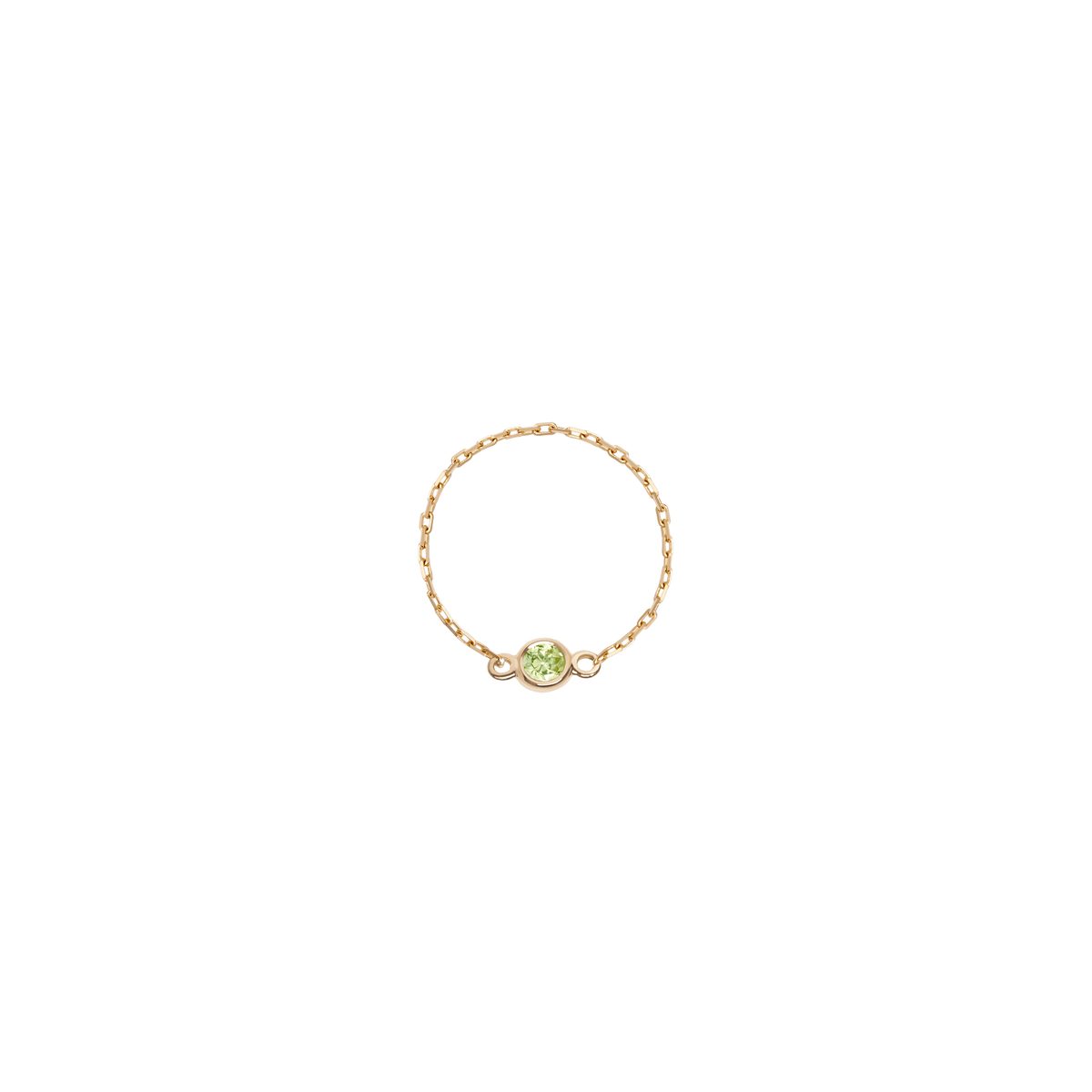 Birthstone Bezel Ring Yellow Gold 14K 18K Peridot - Aug