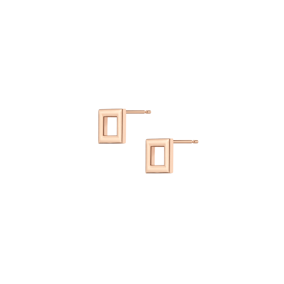 Solid Square Earring Studs Rose Gold Vermeil 14K Rose Gold 18K Rose Gold Single | Pair