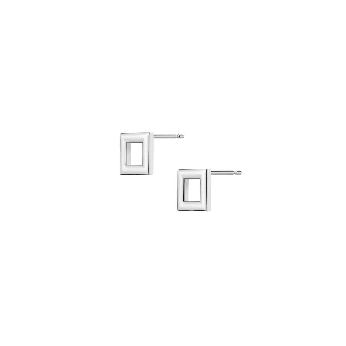 Solid Square Earring Studs White Gold Vermeil 14K White Gold 18K White Gold Single | Pair