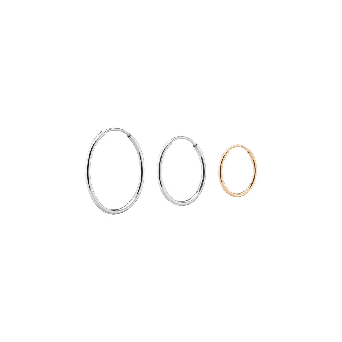 Lightweight Gold Hoop Earrings Trio Yellow (S) Gold Small Hoop Color White (M) Gold Medium Hoop Color White (L) Gold Large Hoop Color