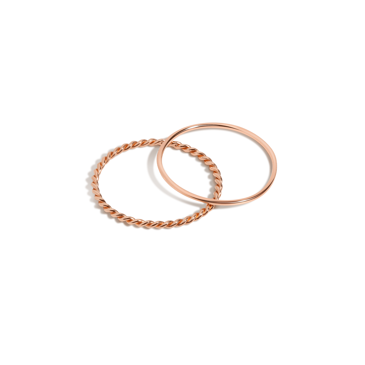 Twist Stacking Set Rose Gold Vermeil 14K Rose Gold 18K Rose Gold First