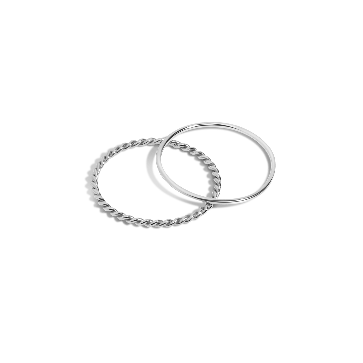 Twist Stacking Set White Gold Vermeil 14K White Gold 18K White Gold First