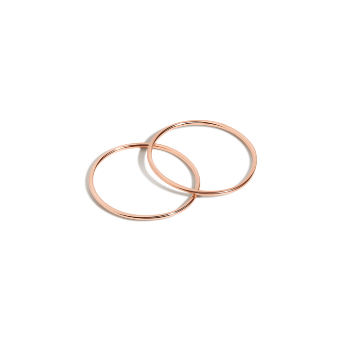 Simple Stacking Set Rose Gold Vermeil 14K Rose Gold 18K Rose Gold First