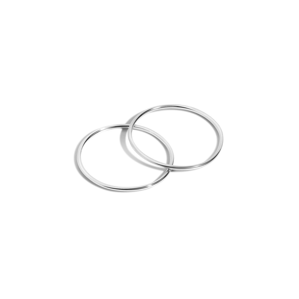 Simple Stacking Set White Gold Vermeil 14K White Gold 18K White Gold First