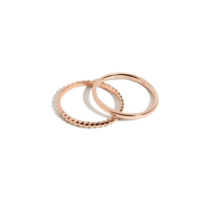 Circle Stacking Set Rose Gold Vermeil 14K Rose Gold 18K Rose Gold First