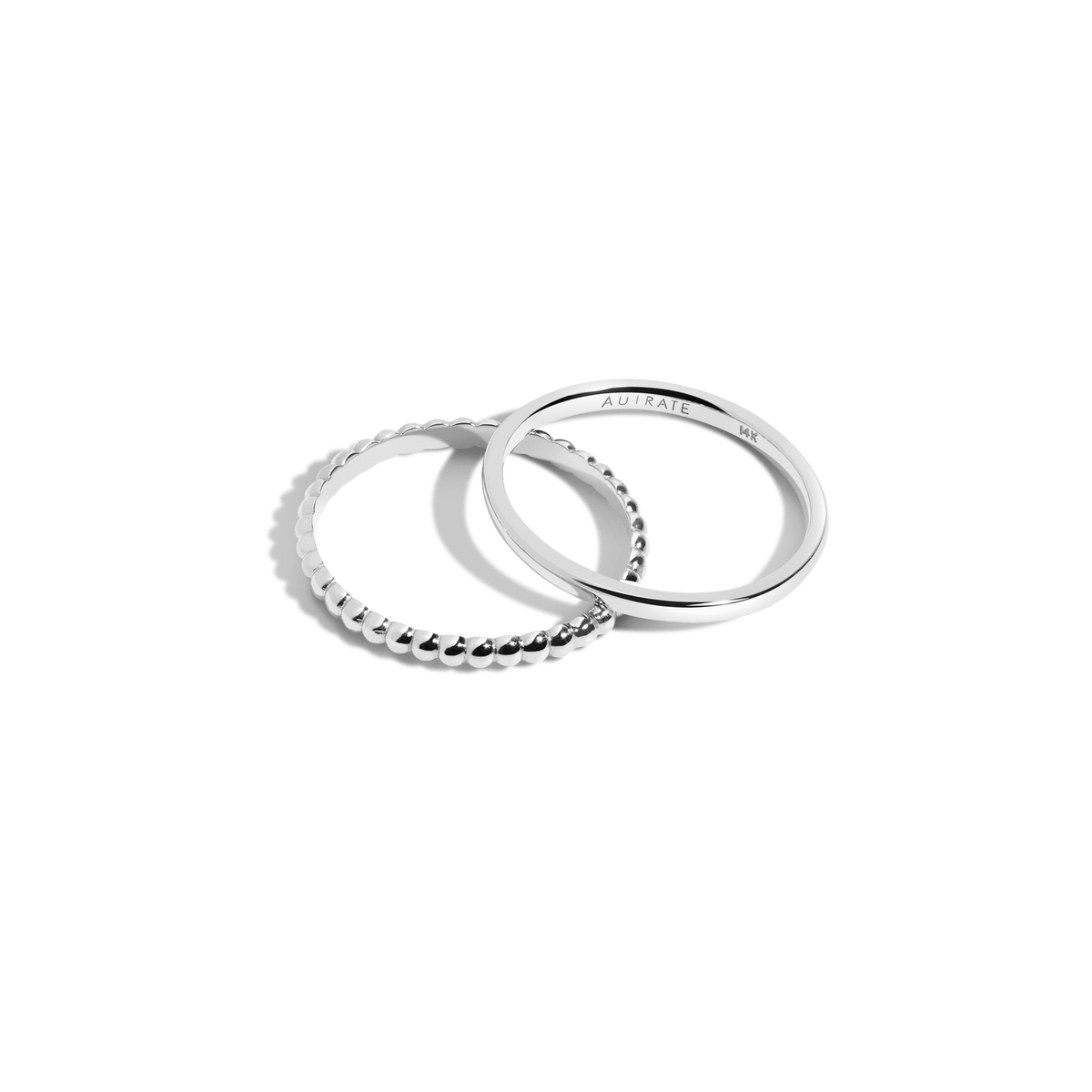Circle Stacking Set White Gold Vermeil 14K White Gold 18K White Gold First