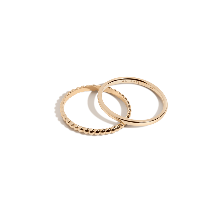Circle Stacking Set Yellow Gold Vermeil 14K Yellow Gold 18K Yellow Gold First