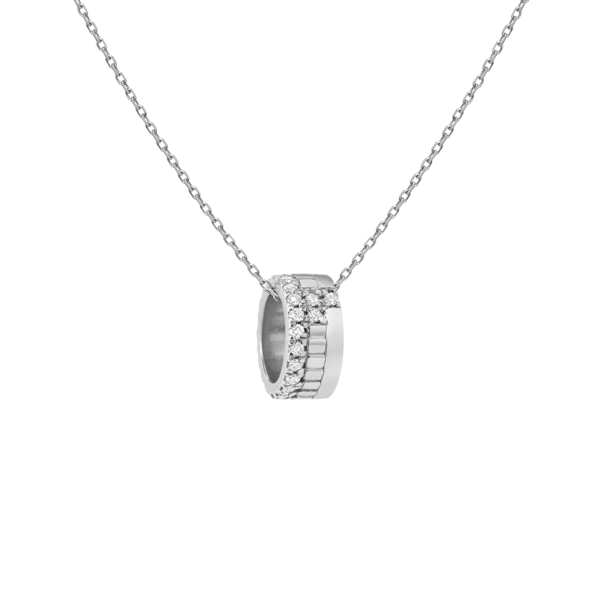 Diamond Infinity Pendant White Gold Vermeil 14K 18K First