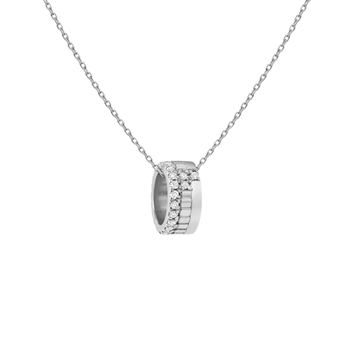 Diamond Infinity Pendant White Gold Vermeil 14K 18K First