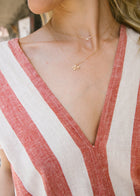 Double Mini Gold Letter Charm Pendant