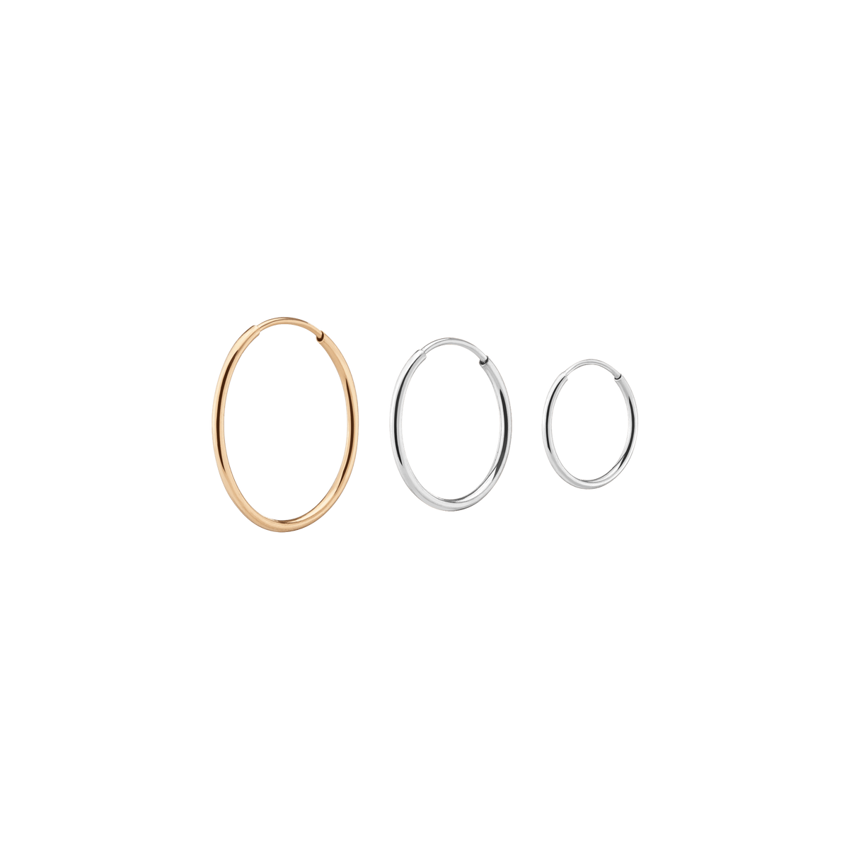 Lightweight Gold Hoop Earrings Trio White (S) Gold Small Hoop Color White (M) Gold Medium Hoop Color Yellow (L) Gold Large Hoop Color