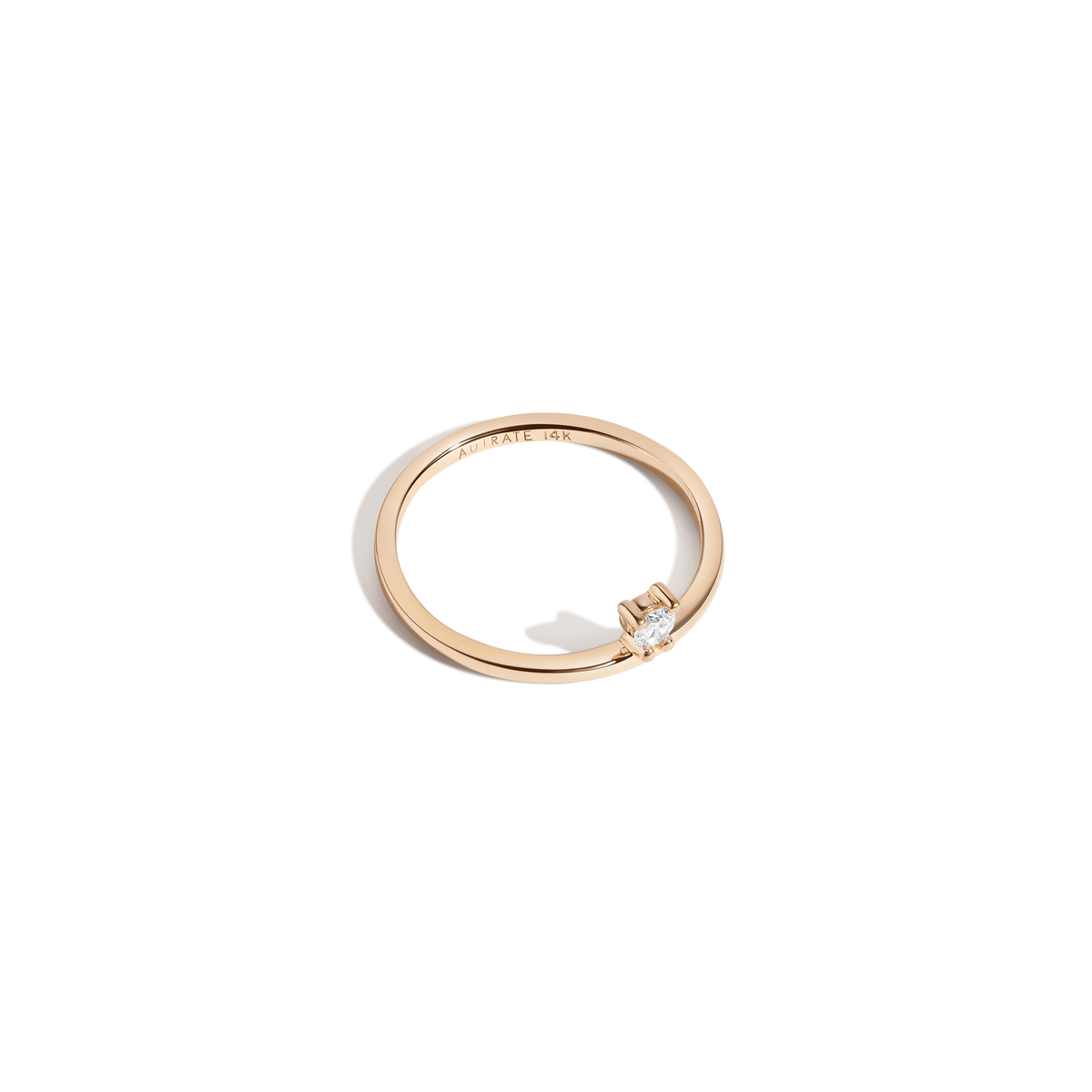 Side Diamond Ring 14K Yellow Gold 18K Yellow Gold White Diamonds