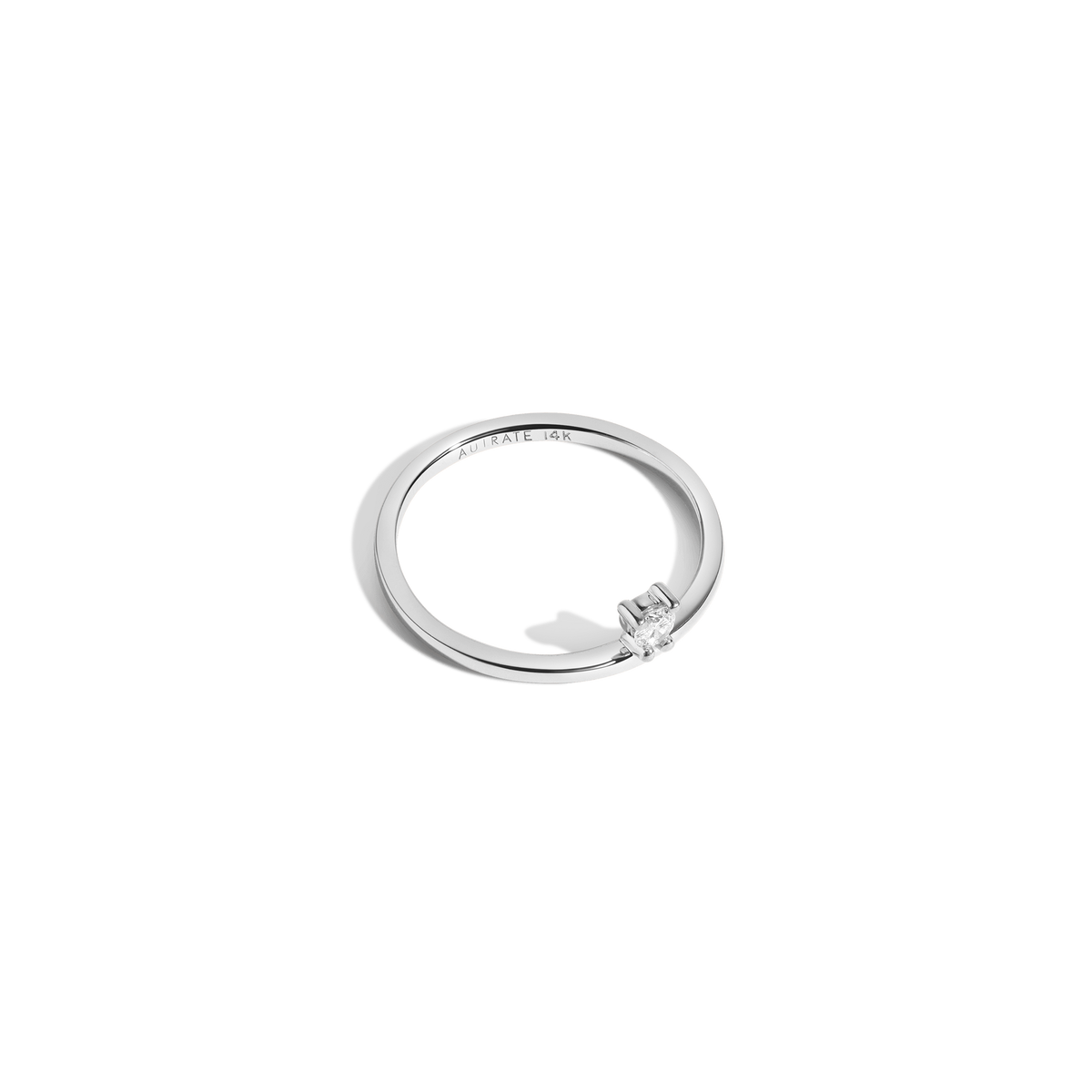 Side Diamond Ring 14K White Gold 18K White Gold White Diamonds