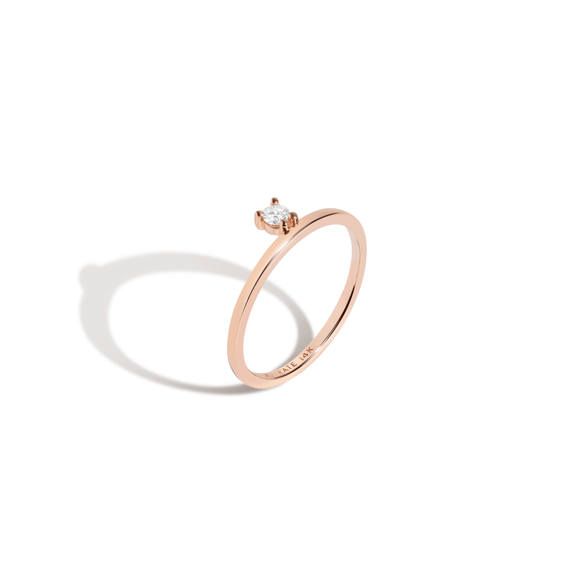 Side Diamond Ring 14K Rose Gold 18K Rose Gold White Diamonds First
