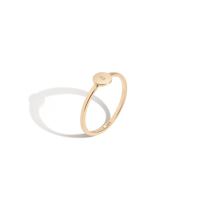 Mini Disk Ring 14K Yellow Gold 18K Yellow Gold   First