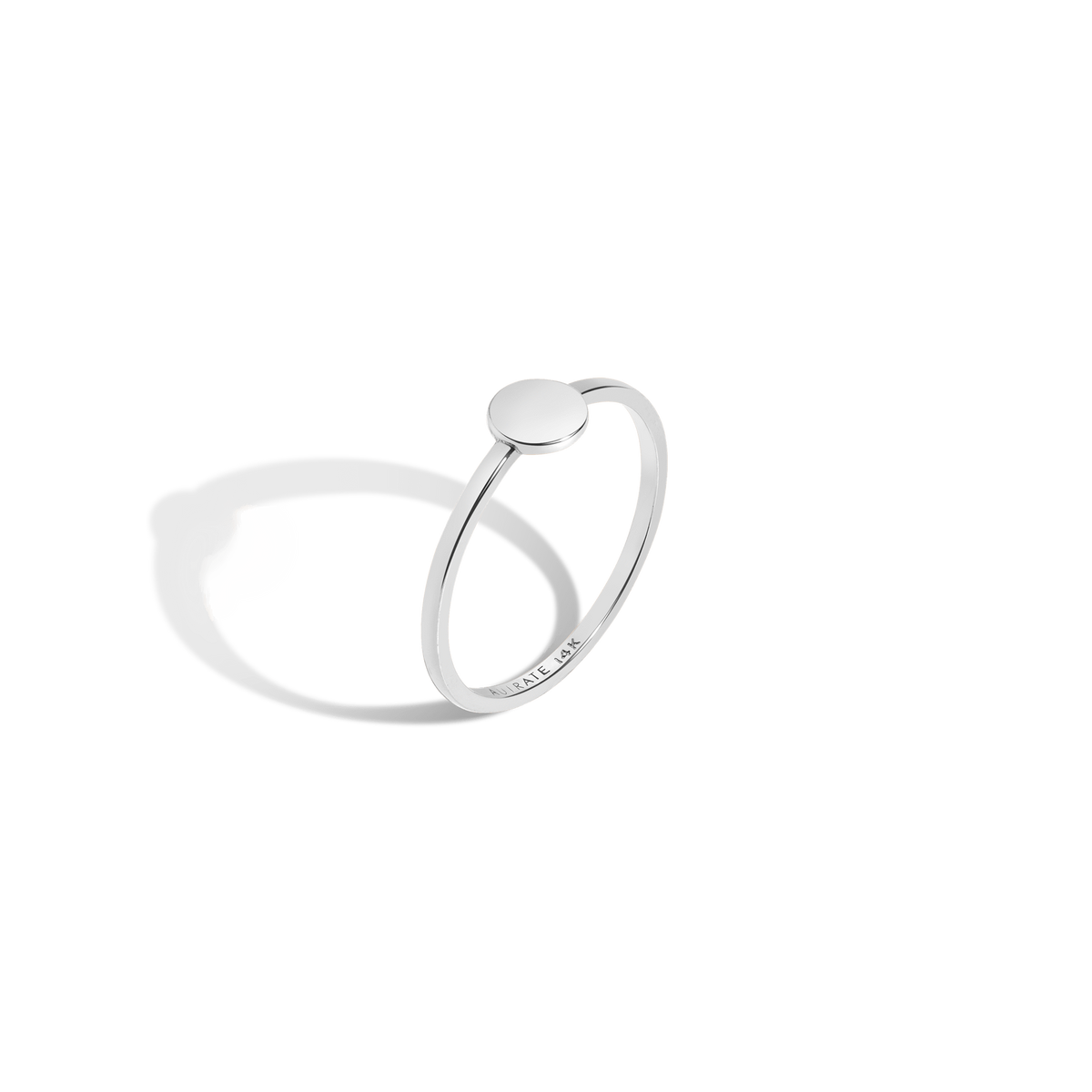 Mini Disk Ring Sterling Silver 14K White Gold 18K White Gold First