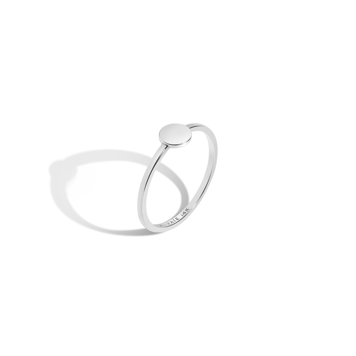 Mini Disk Ring Sterling Silver 14K White Gold 18K White Gold First