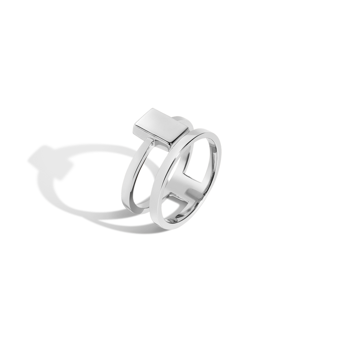 Tableau Ring Sterling Silver White Gold Vermeil 14k White Gold 18k White Gold First