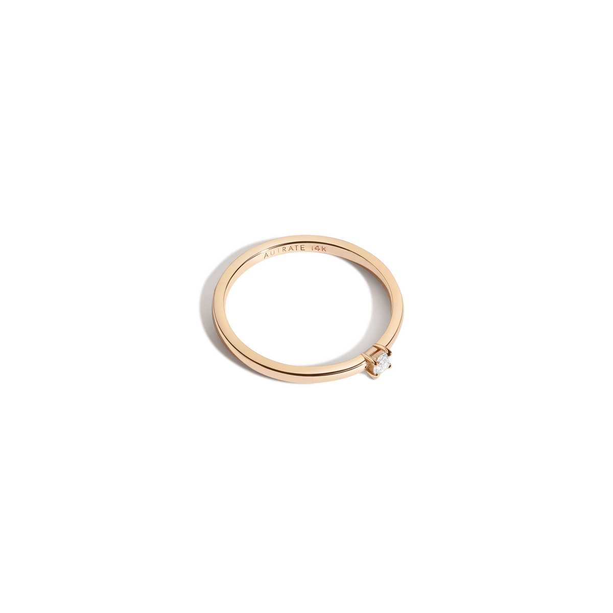Round Diamond Ring 14K Yellow Gold 18K Yellow Gold White Diamonds