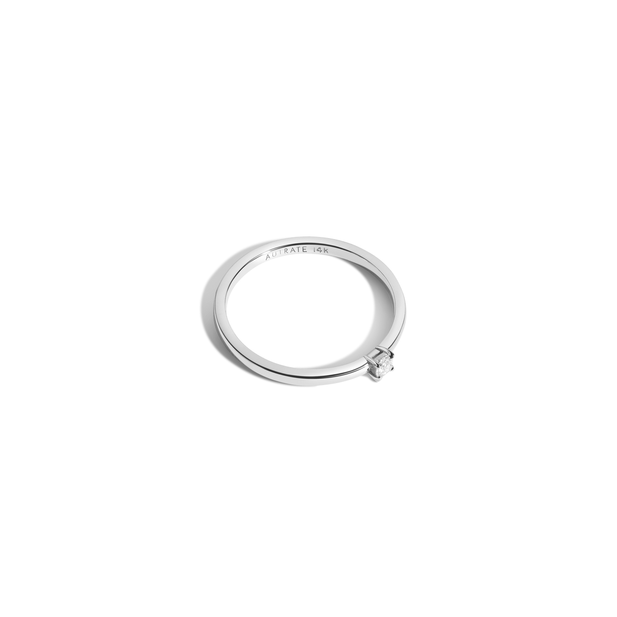 Round Diamond Ring 14K White Gold 18K White Gold White Diamonds