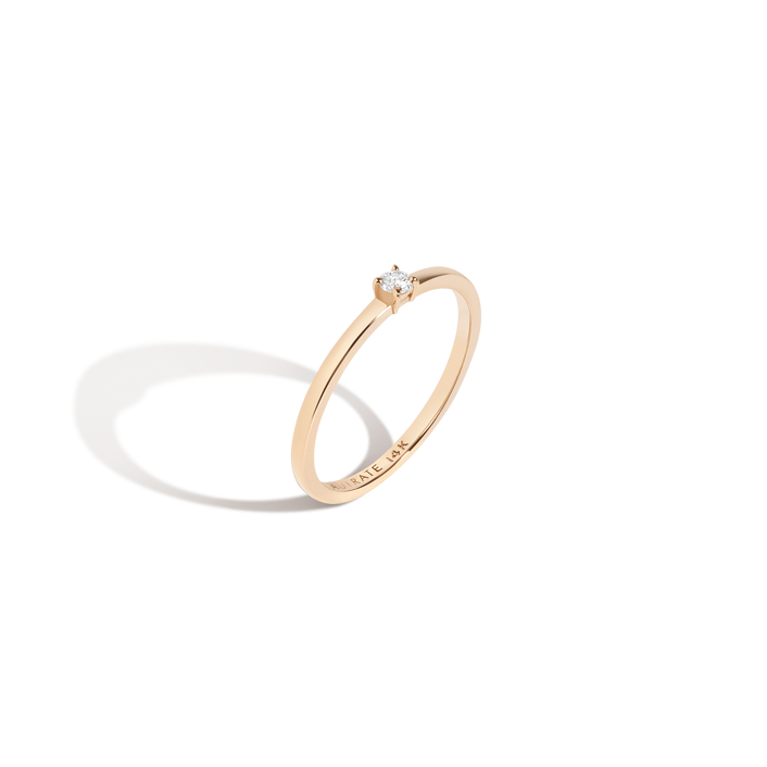 Round Diamond Ring 14K Yellow Gold 18K Yellow Gold White Diamonds Front First