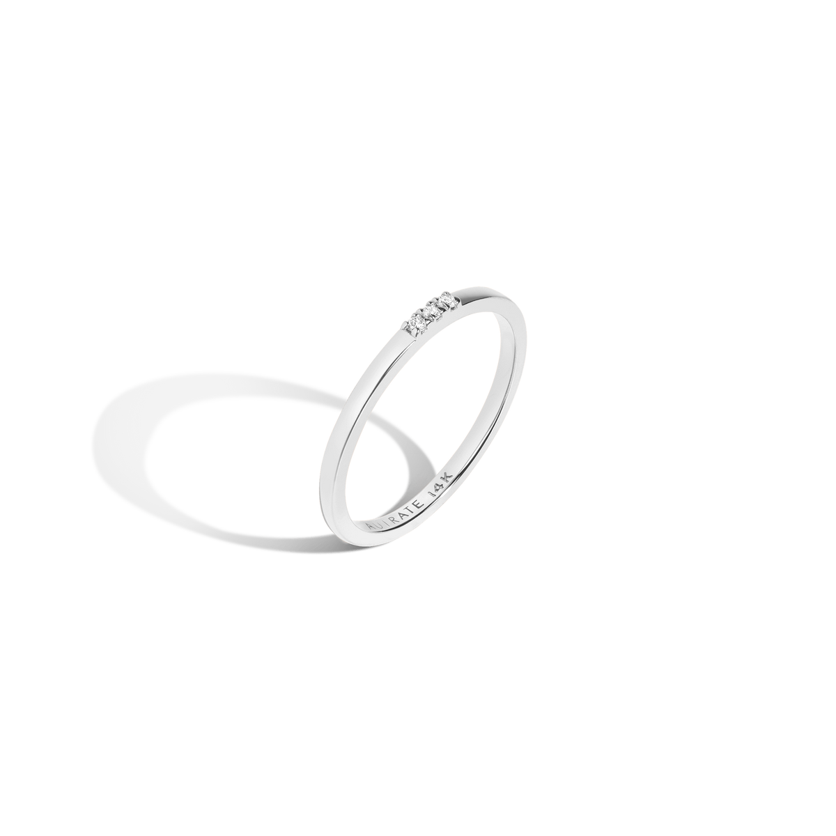 Tridiamond Ring Sterling Silver 14K White Gold 18K White Gold Front First