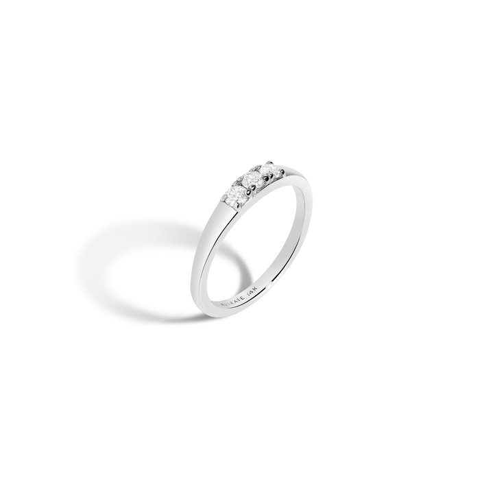 Midi Diamond Stacker Ring White Gold Vermeil 14K White Gold 18K White Gold White Diamonds First