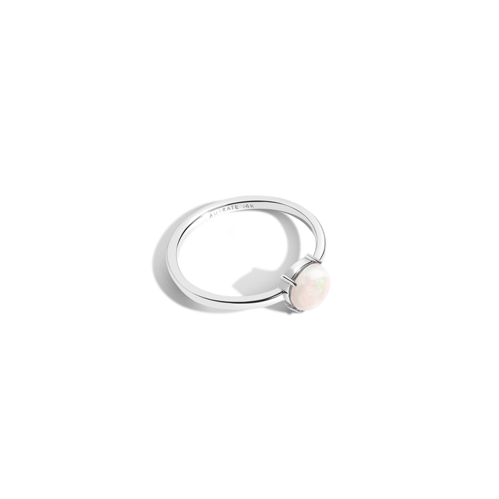 Simple Opal Ring White Gold Vermeil 14K White Gold 18K White Gold First 