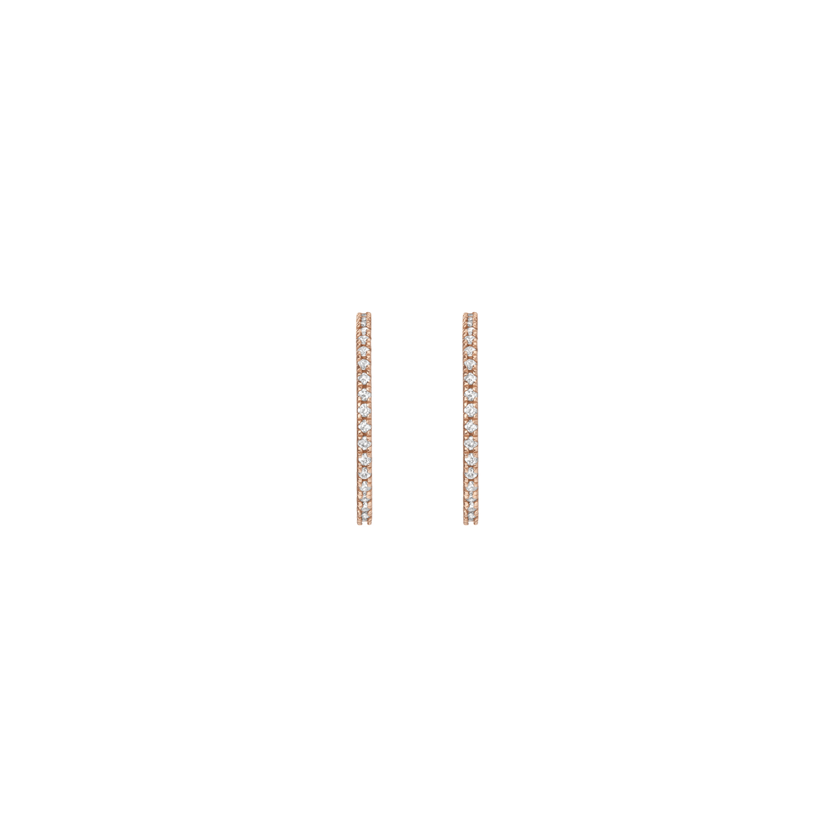 Diamond Quadricolor Hoops Rose Gold 14K 18K Single | Pair