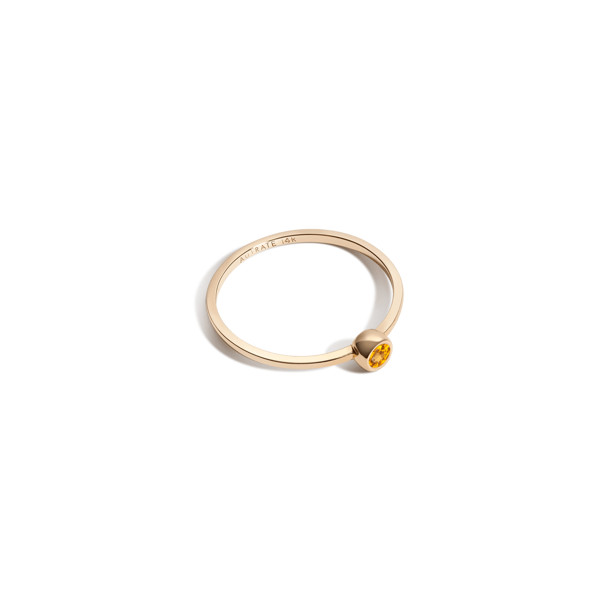 Birthstone Ring Yellow Gold 14K 18K Citrine - Nov