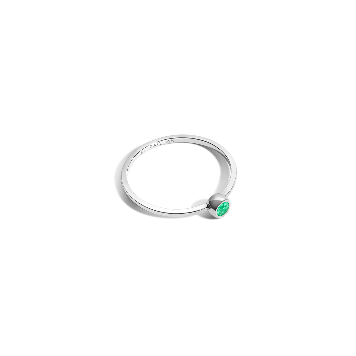 Birthstone Ring White Gold 14K 18K Emerald - May