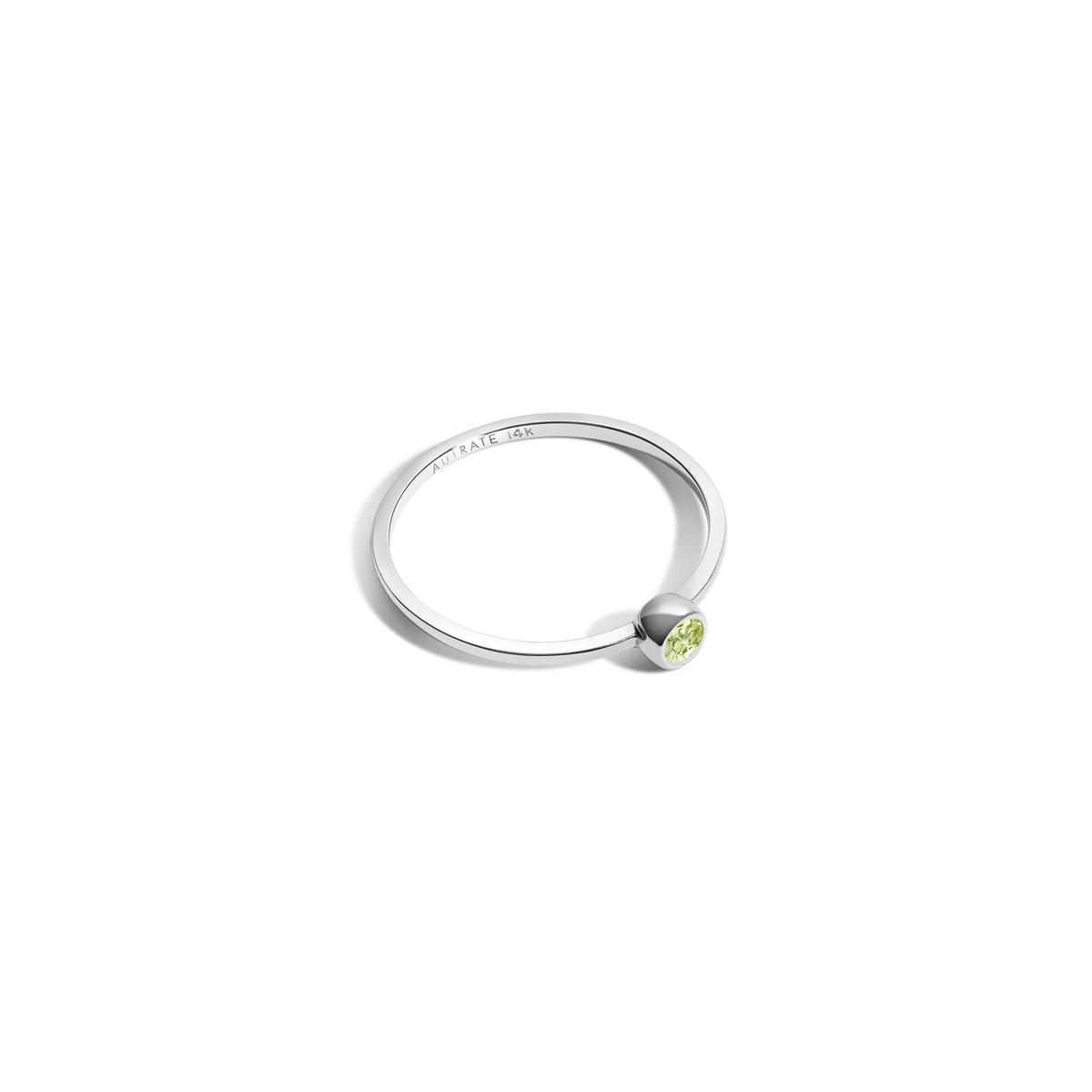 Birthstone Ring White Gold 14K 18K Peridot - Aug