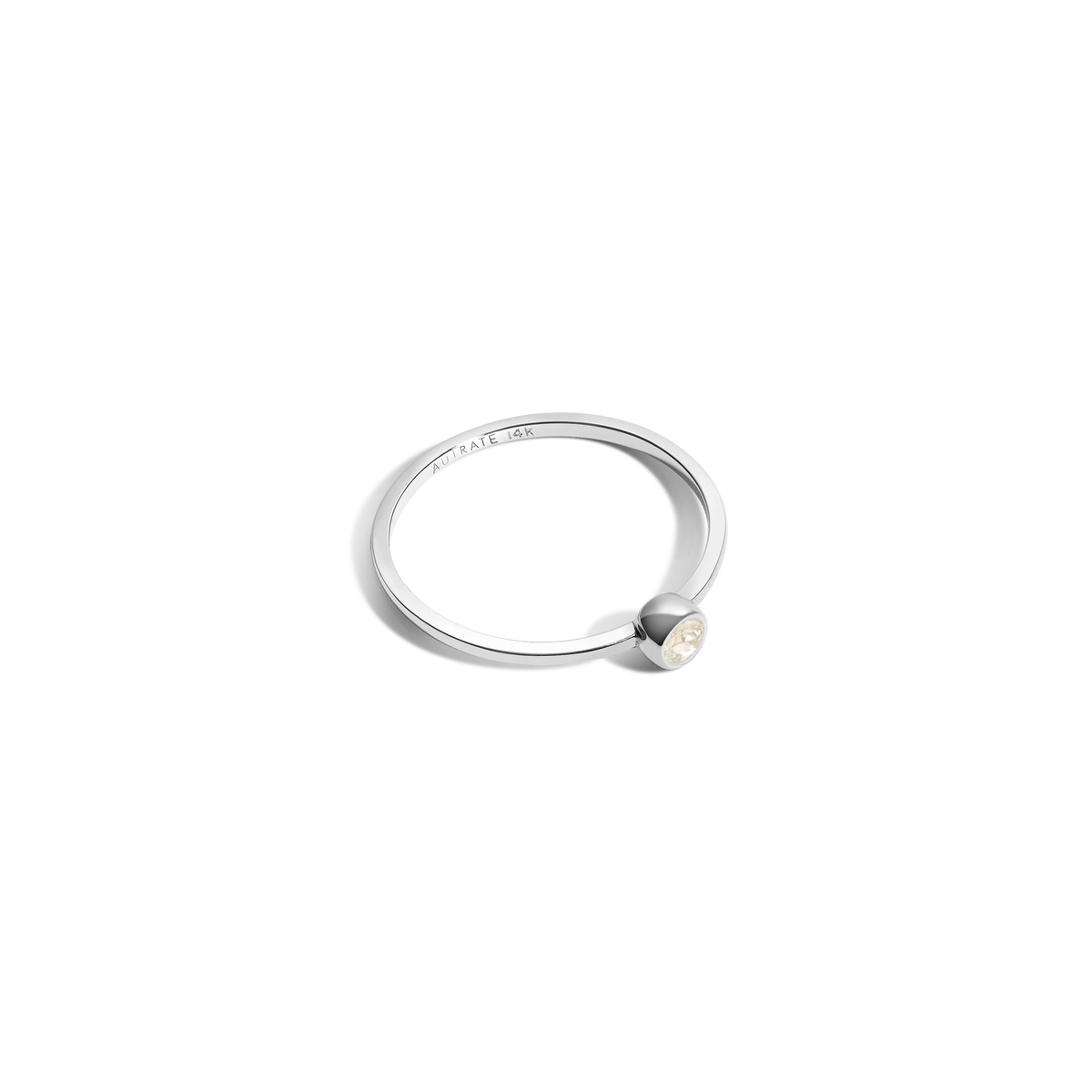 Birthstone Ring White Gold 14K 18K Moonstone - Jun