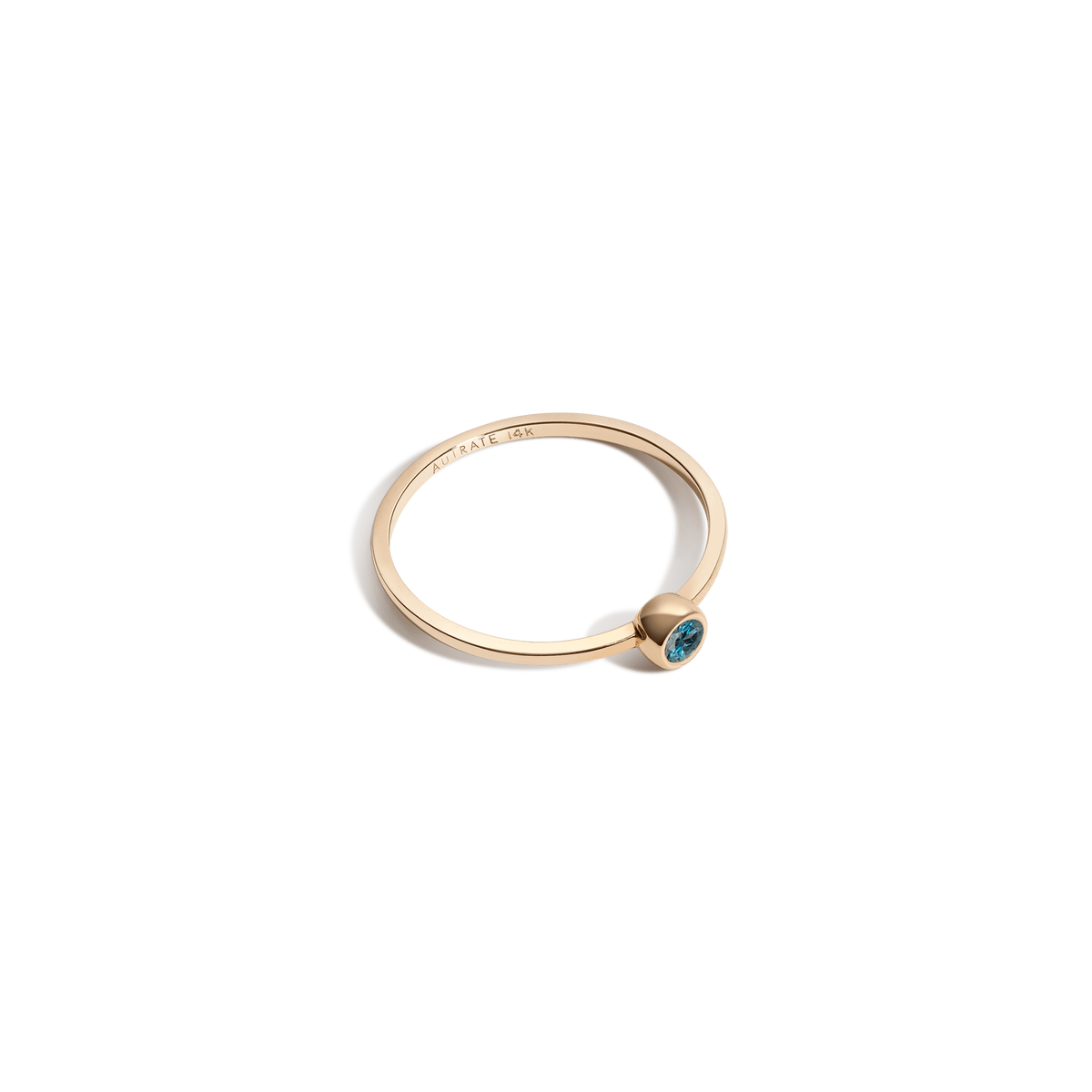 Birthstone Ring Yellow Gold 14K 18K London Blue Topaz - Dec