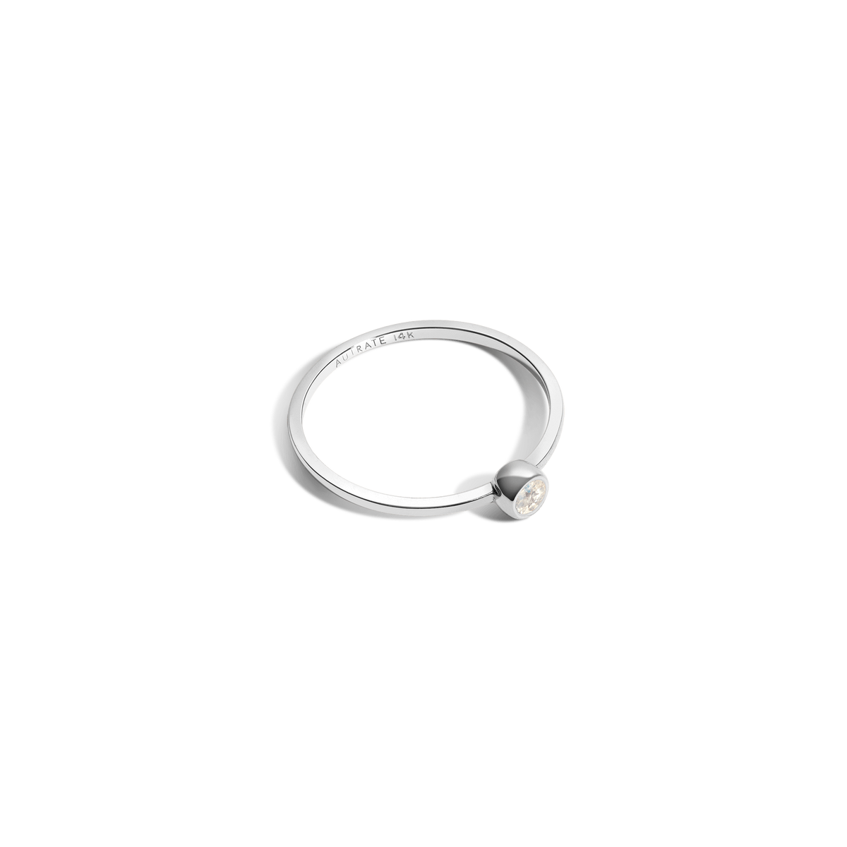 Birthstone Ring White Gold 14K 18K White Topaz - Apr
