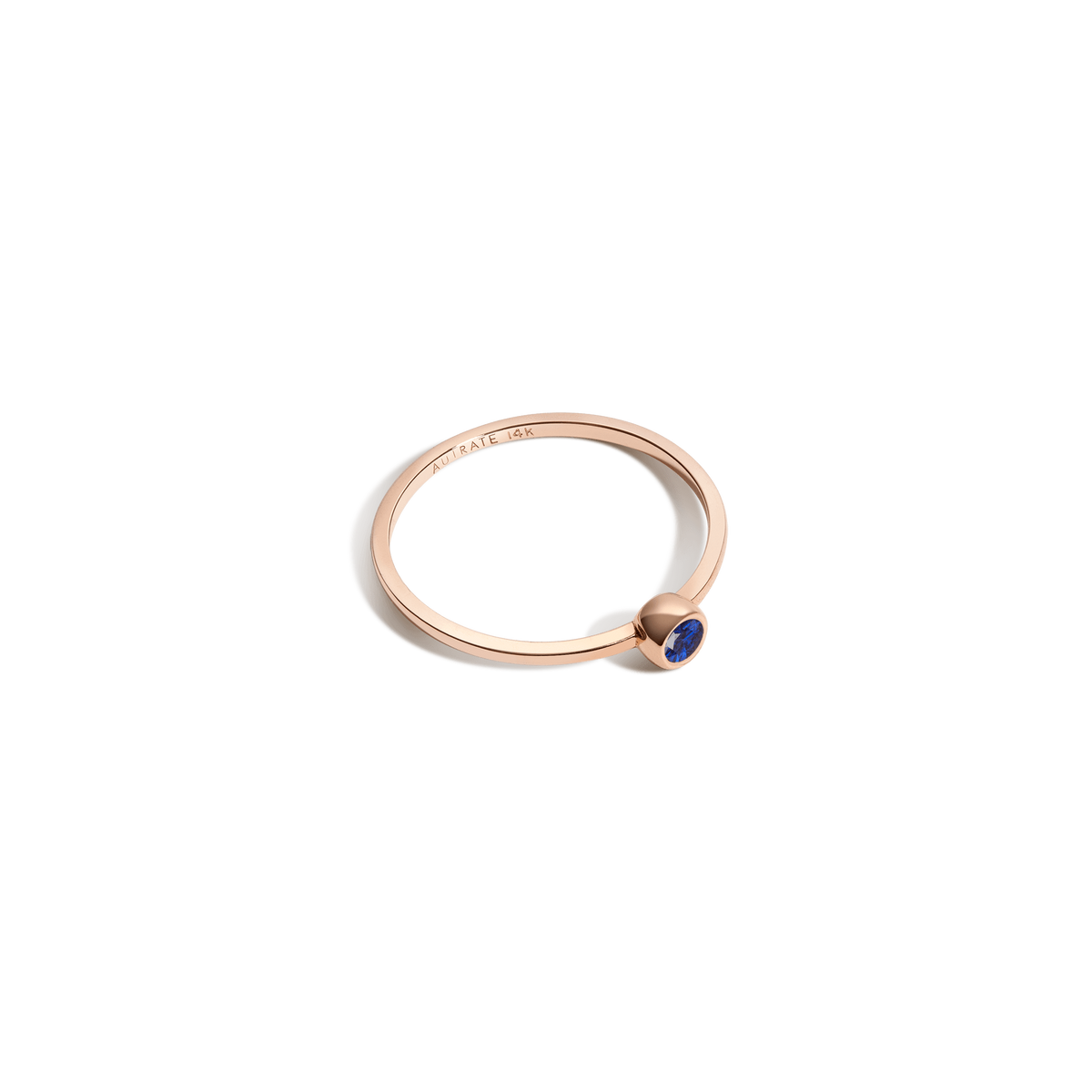 Birthstone Ring Rose Gold 14K 18K Blue Sapphire - Sep