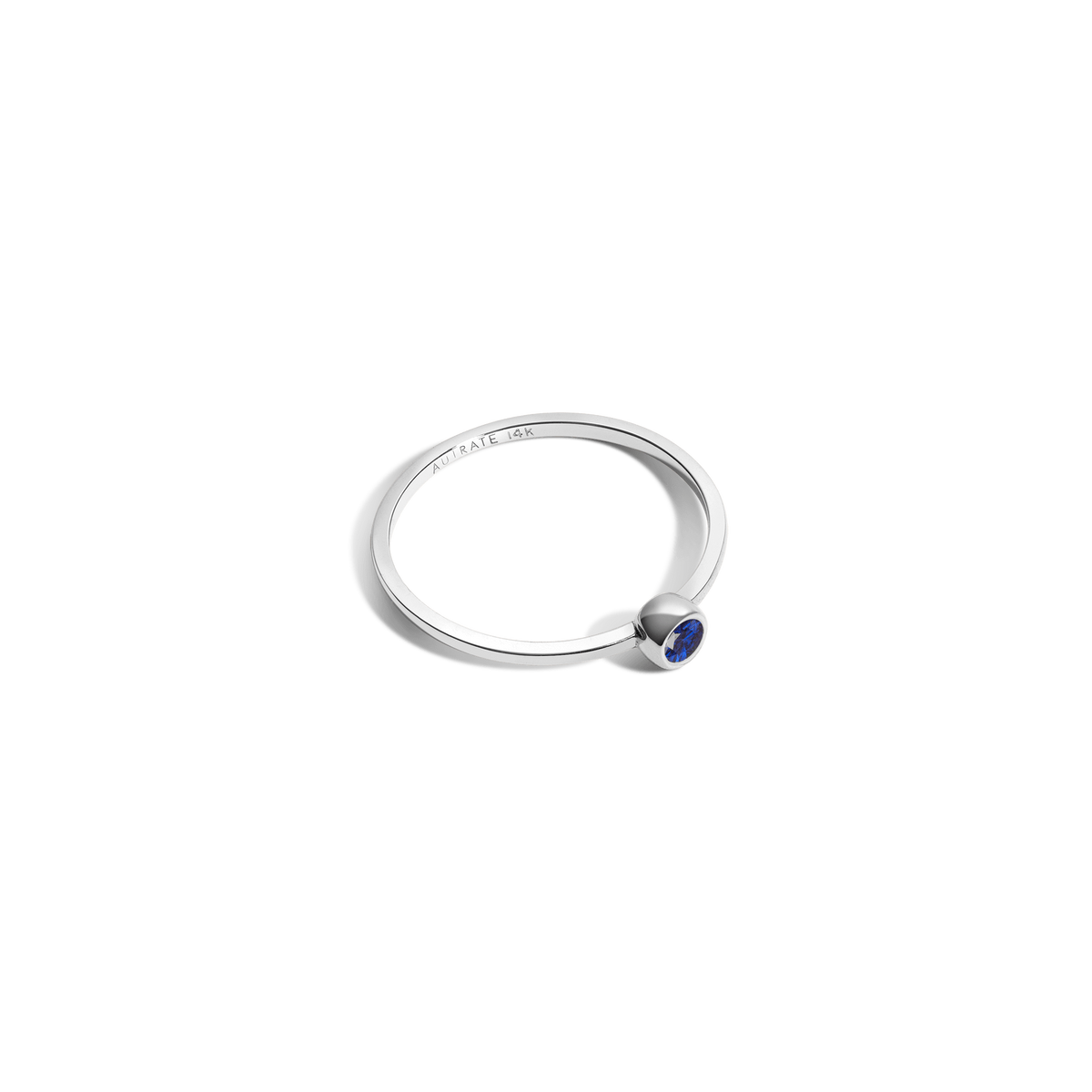 Birthstone Ring White Gold 14K 18K Blue Sapphire - Sep