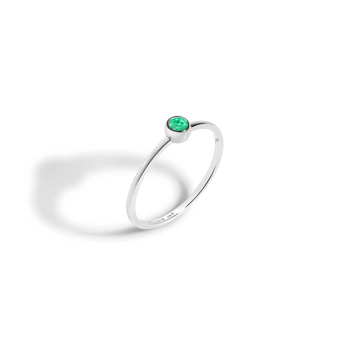 Birthstone Ring White Gold 14K 18K Emerald - May