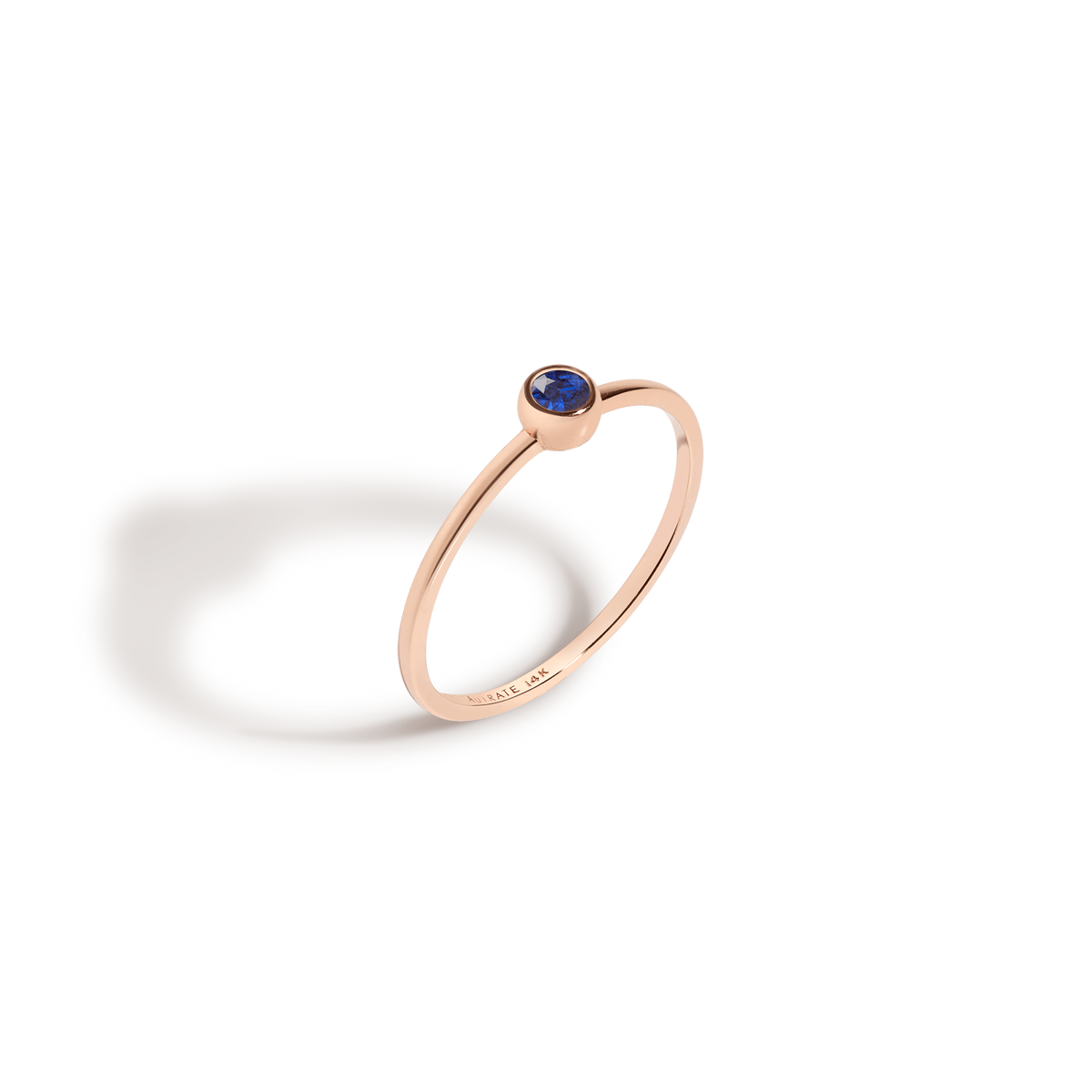 Birthstone Ring Rose Gold 14K 18K Blue Sapphire - Sep