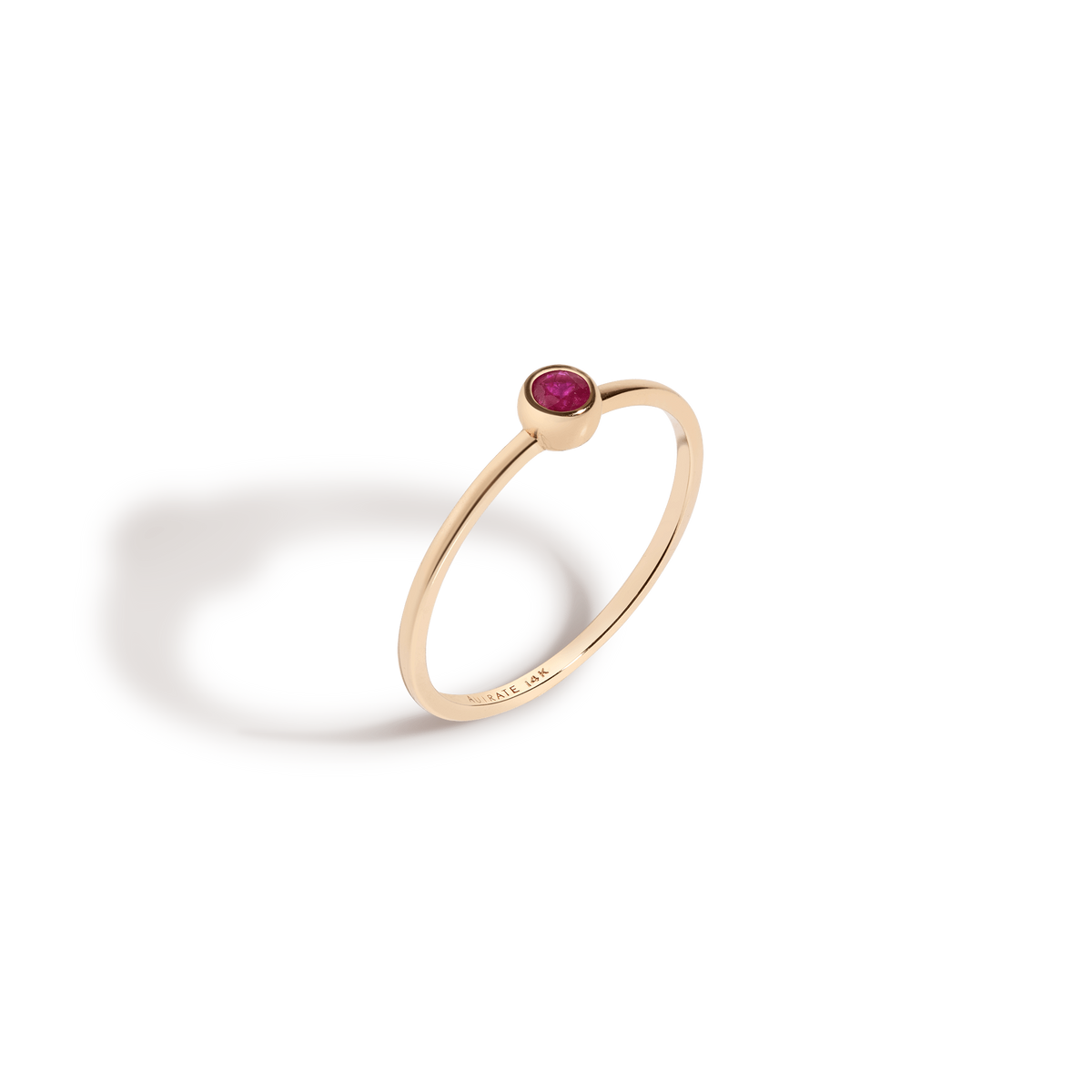 Birthstone Ring Yellow Gold 14K 18K First Ruby - Jul