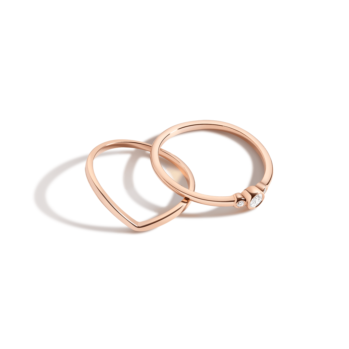 City Lights Ring Set Rose Gold Vermeil 14K 18K First