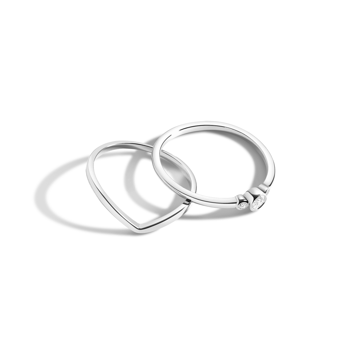 City Lights Ring Set White Gold Vermeil 14K 18K First