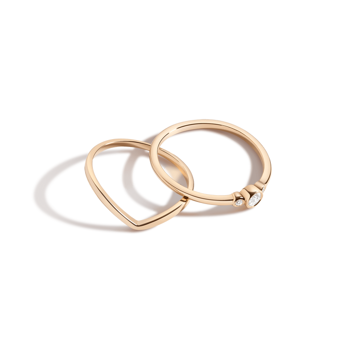 City Lights Ring Set Yellow Gold Vermeil 14K 18K First
