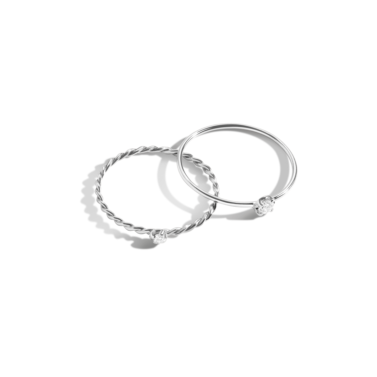 Wisteria Ring Set White Gold Vermeil 14K 18K First