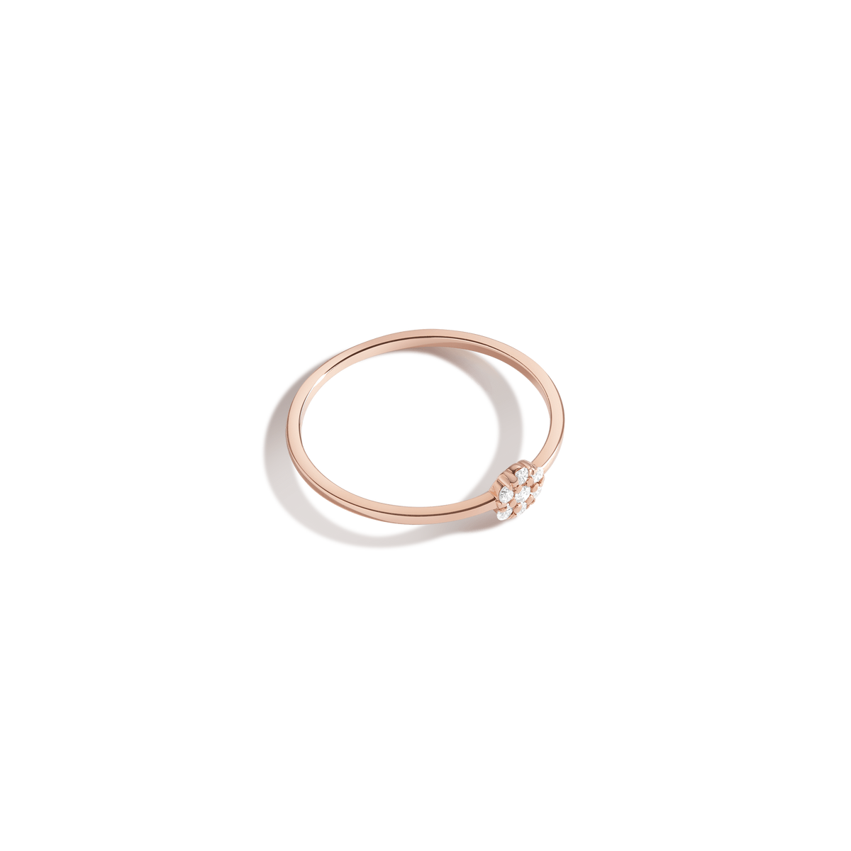 Diamond Cluster Ring Rose Gold Vermeil 14K 18K Solid Gold