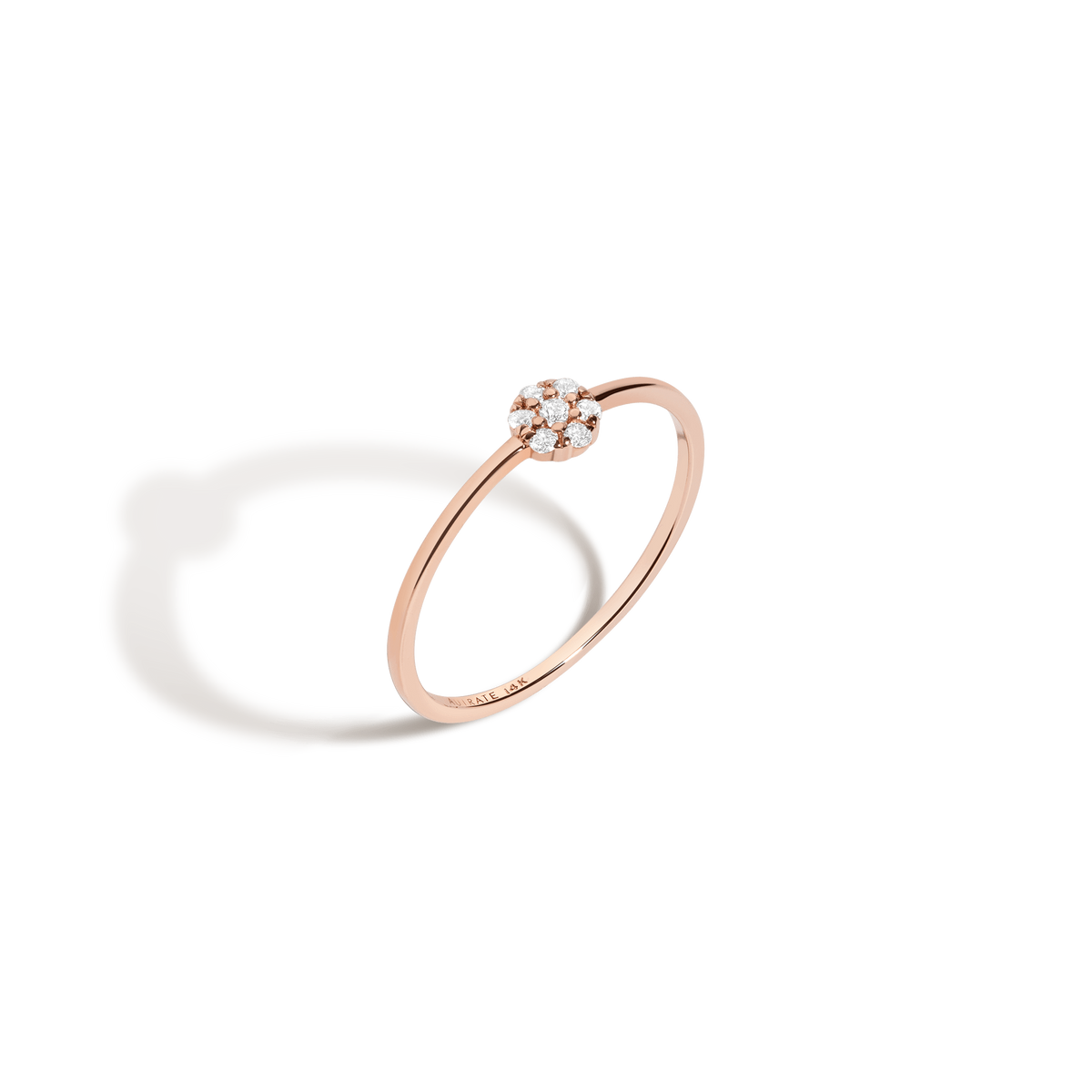 Diamond Cluster Ring Rose Gold Vermeil 14K 18K Solid Gold First