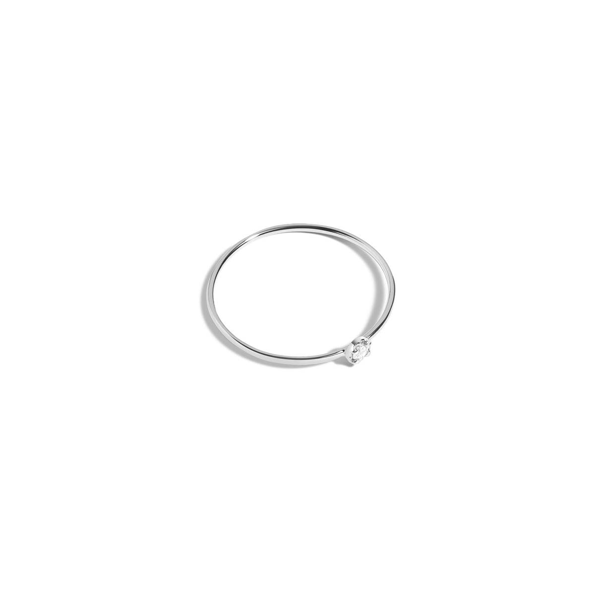 Mini Stackable Diamond Ring 14K White Gold 18K White Gold Side