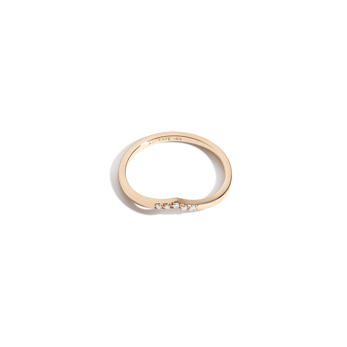 Brooklyn Bridge Ring with White Diamonds Yellow Gold Vermeil 14K Yellow Gold 18K Yellow Gold White Diamonds